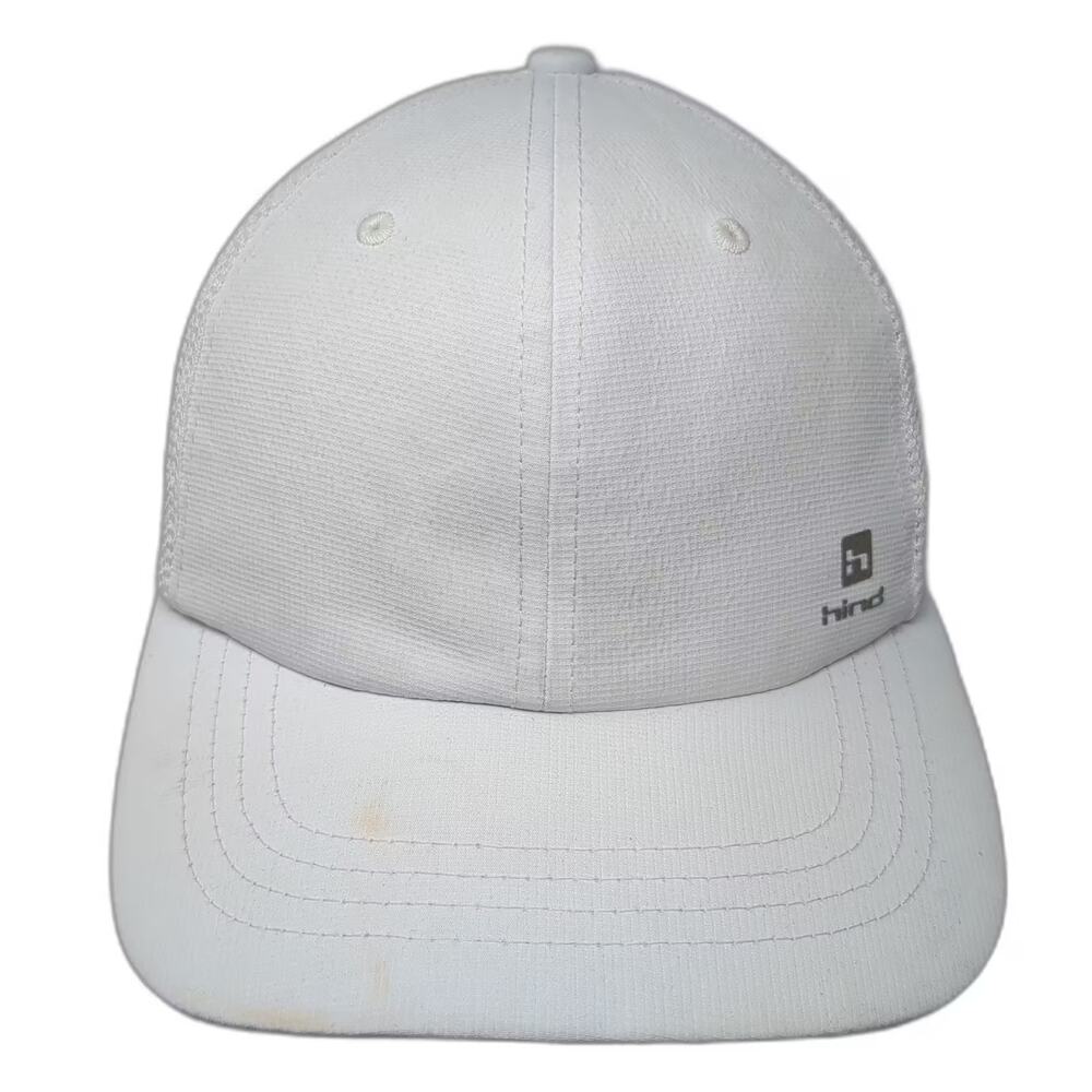 Hind Baseball Cap White Slideback One Size Mesh Back Adjustable Hat Logo